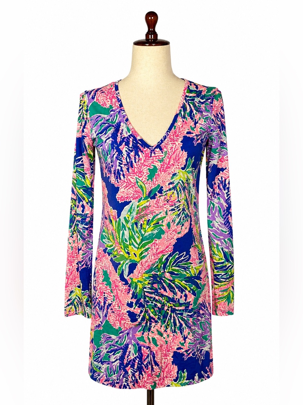Lilly Pulitzer Pima cotton slip-on saturated tropical print stretch dress. XS